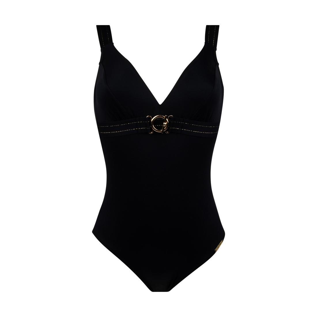 LISE CHARMEL Maillot De Bain Une Pièce Sans Armatures Noir Anneaux D’or 1 LISE CHARMEL Maillot De Bain Une Pièce Sans Armatures Noir Anneaux D’or