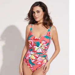 ROIDAL Maillot De Bain 1 Pièces Avec Mousses Drapé Fleuri Dalila