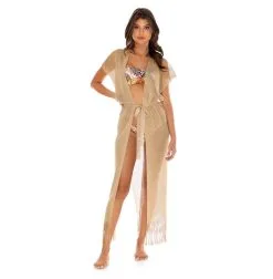 Kaftan Long En Crochet Golden Queen