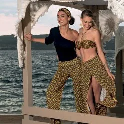 ANTIGEL Pantalon De Plage Imprimé Jaune La Muse Africa
