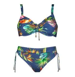 Lidea Maillot De Bain 2 Pièces Avec Armatures Imprimé Fleuri Plunge