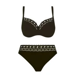 LISE CHARMEL Maillot De Bain Deux Pièces Bonnets Profonds Ajourage Couture -Maillots Femmes Soldes ajourage couture 2P marron