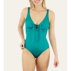 Janine Robin Maillot De Bain Une Pièce Uni Allure -Maillots Femmes Soldes allure vert 1