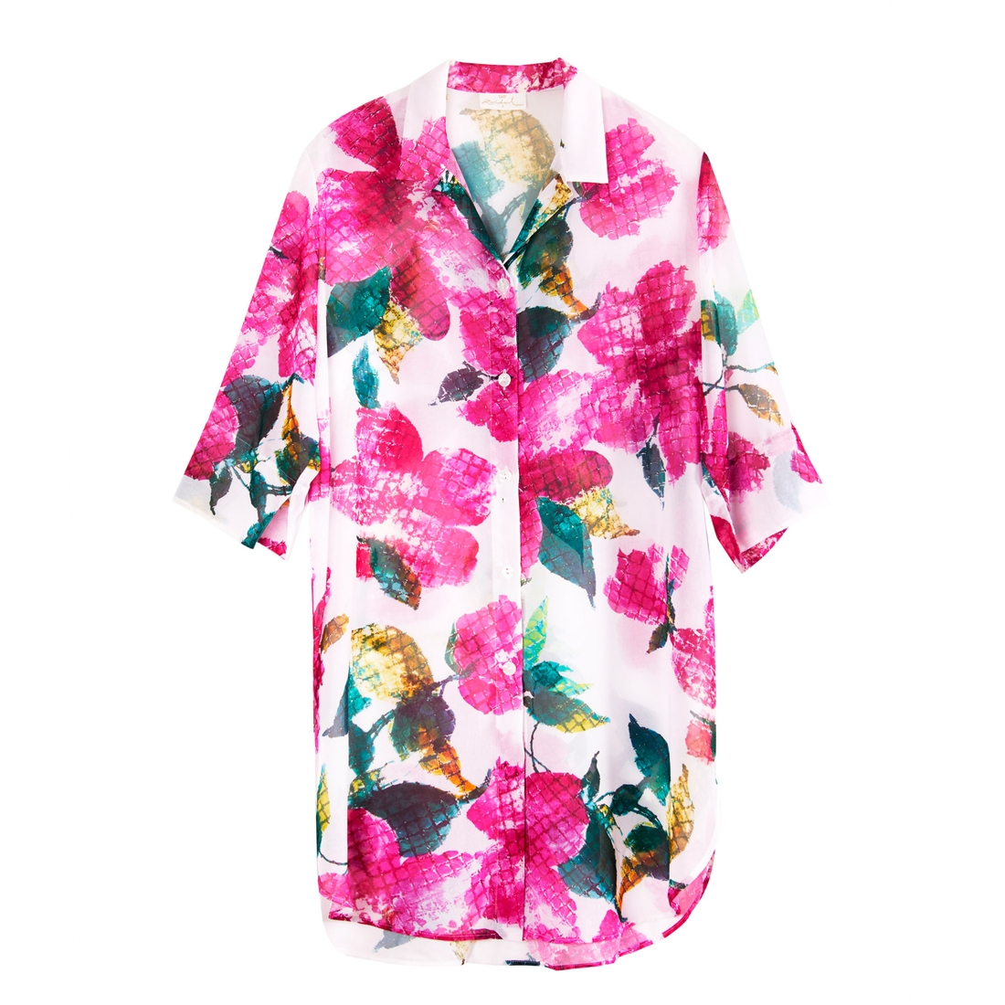 ROIDAL Chemise Fleuri Fond Blanc Angela 4 ROIDAL Chemise Fleuri Fond Blanc Angela – Image 4