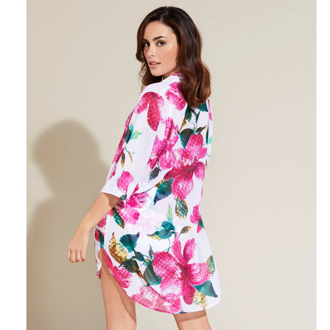 ROIDAL Chemise Fleuri Fond Blanc Angela 3 ROIDAL Chemise Fleuri Fond Blanc Angela – Image 3