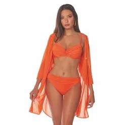 ROIDAL Chemise De Plage Uni Orange Bela