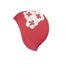 Maillots Femmes Soldes -Maillots Femmes Soldes bonnet cloque fleurs rouge