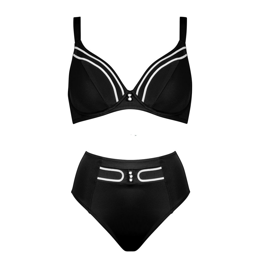 Lidea Maillot Sport Deux Pièces Noir Avec Armatures Captain 2 Lidea Maillot Sport Deux Pièces Noir Avec Armatures Captain – Image 2