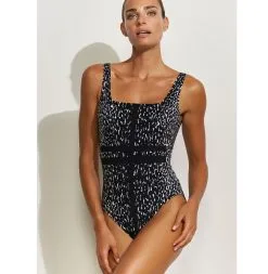 MARYAN MEHLHORN Maillot Une Pièce Avec Armatures Bon Maintien Noir Et Blanc Capture