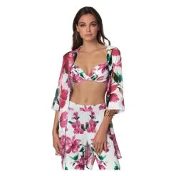 ROIDAL Chemise Fleuri Fond Blanc Angela