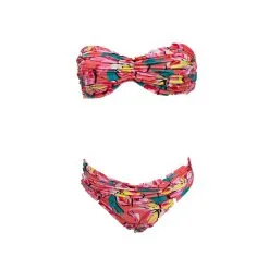 ROIDAL Maillot De Bain Deux Pièces Bandeau Plissé Clara -Maillots Femmes Soldes clara rose