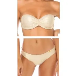 Luli Fama Bikini 2 Pièces Bandeau Doré Ou Noir Cosita Buena