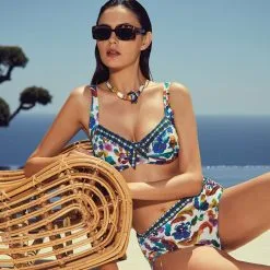 Nuria Ferrer Maillot Avec Armatures Deux Pièces Fond Blanc Eda