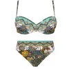 LISE CHARMEL Maillot Bandeau 2 Pièces Imprimé Kaki Fleur Persane