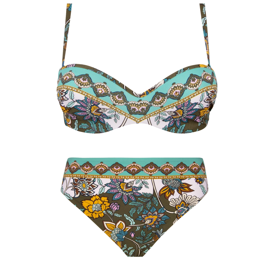LISE CHARMEL Maillot Bandeau 2 Pièces Imprimé Kaki Fleur Persane 1 LISE CHARMEL Maillot Bandeau 2 Pièces Imprimé Kaki Fleur Persane