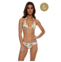 Luli Fama Maillot 2 Pièces Triangles Imprimé Coquillages Fond Blanc Il Mare