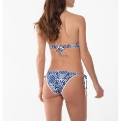 Bikini Triangle Haut De Gamme Imprimé Bleu Louxor -Maillots Femmes Soldes louxor dos culotte