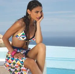 LISE CHARMEL Maillot 2 Pièces Triangles Imprimé Géométrique Lumière Solaire