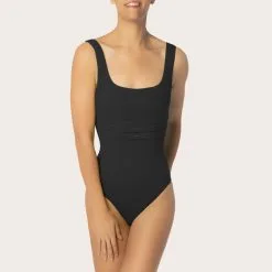 IODUS Maillot De Bain Une Pièce Nageur Uni Noir Maider