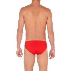 Slip De Bain Sport Pour Hommes Mistral -Maillots Femmes Soldes mistral rouge dos