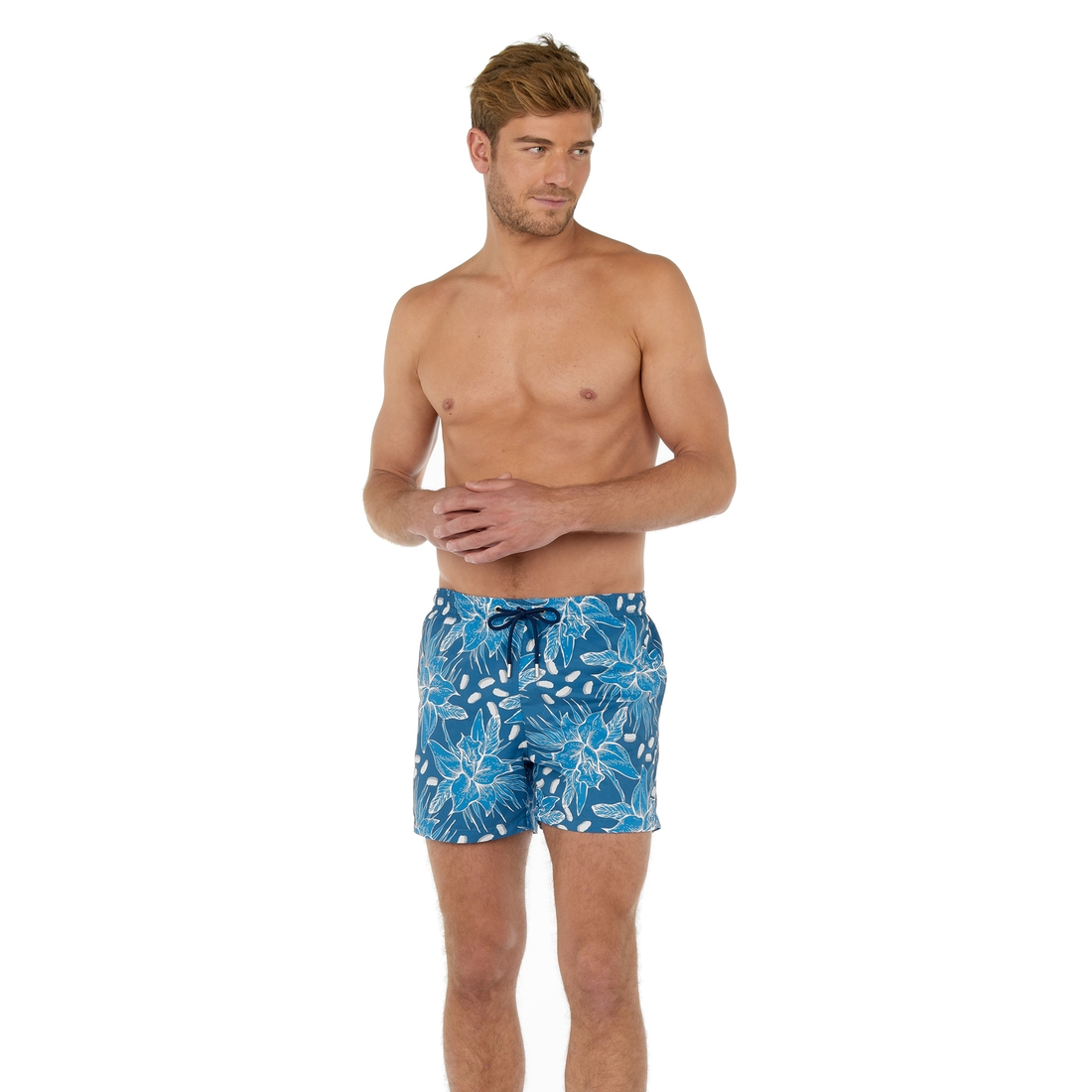 Short De Bain Imprimé Bleu Pour Hommes Moorea 1 Short De Bain Imprimé Bleu Pour Hommes Moorea