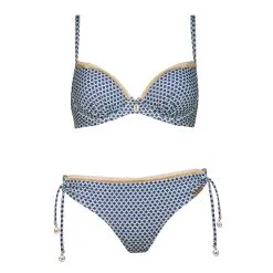 Watercult Maillot De Bain Deux Pièces Avec Coques Imprimé Bleu Et Blanc Nautic Call