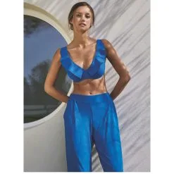 Empreinte Pantalon Fluide Et Tendance Uni Wave