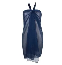 Janine Robin Paréo De Plage Long Uni Charme -Maillots Femmes Soldes pareo marine charme