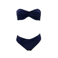 ROIDAL Maillot De Bain Deux Pièces Bandeau Uni Pat -Maillots Femmes Soldes pat marine