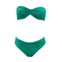 ROIDAL Maillot De Bain Deux Pièces Bandeau Uni Pat -Maillots Femmes Soldes pat vert